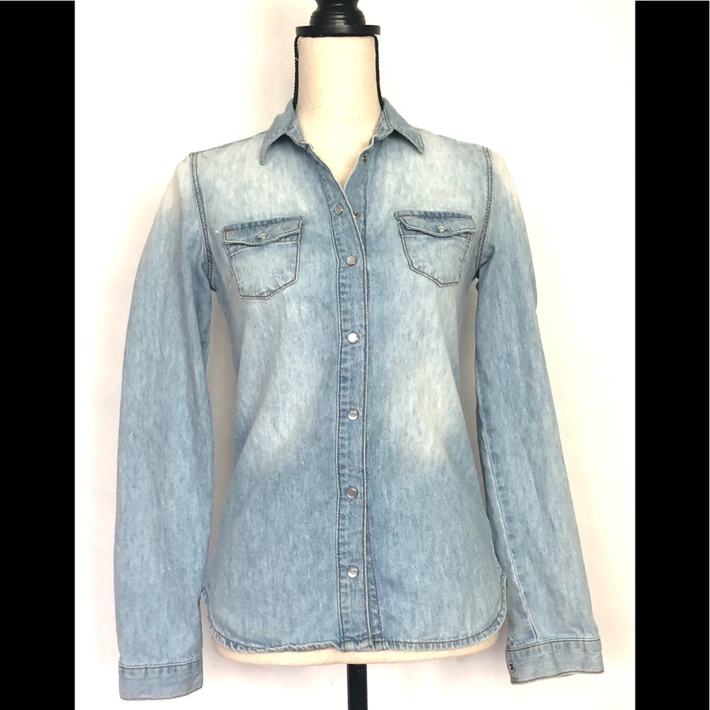 TOPSHOP Jean Button Down Shirt 4